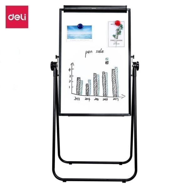 Deli E7891B Flip Chart Easel Whiteboard U Stand 600x900mm 24inx36in