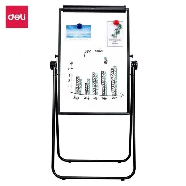 Deli E7891B Flip Chart Easel Whiteboard U Stand 600x900mm 24inx36in