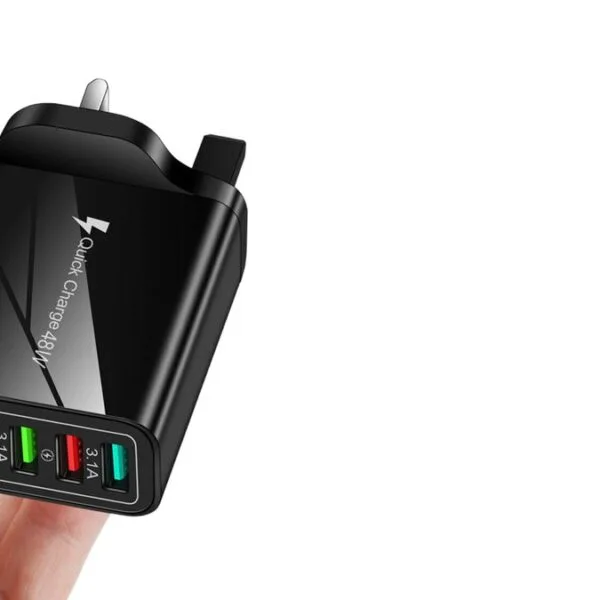 Φορτιστής Γρήγορης Φόρτισης Με 4 Θύρες Usb 3.0 Μαύρος Uk Plug