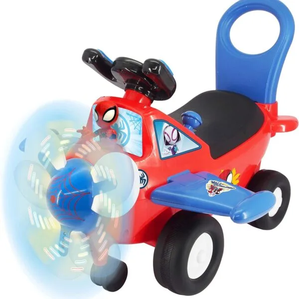 Kiddieland 063602 Lights N Sounds Spidey Activity Plane Ride On
