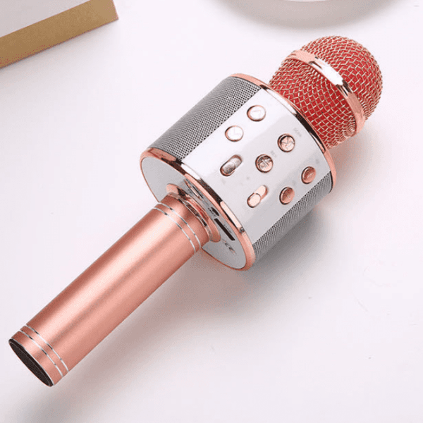 WSTER Ασύρματο Μικρόφωνο Karaoke WS-858 Σε Ροζ Χρυσό Χρώμα