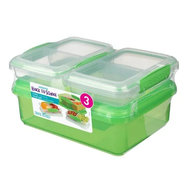 Sistema Back To School – Set of 3 Lunchboxes – Green