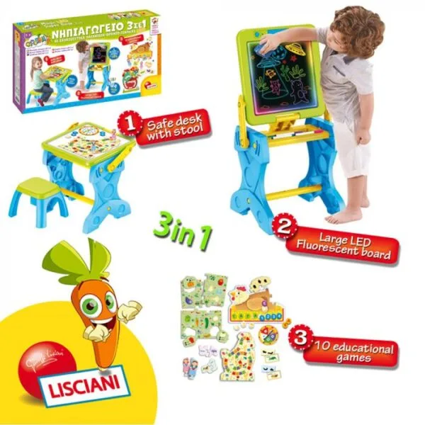 Lisciani Giochi Εκπαιδευτικό Παιχνίδι Magic LED Desk Play & Learn 3 in 1 για 3-6 Ετών