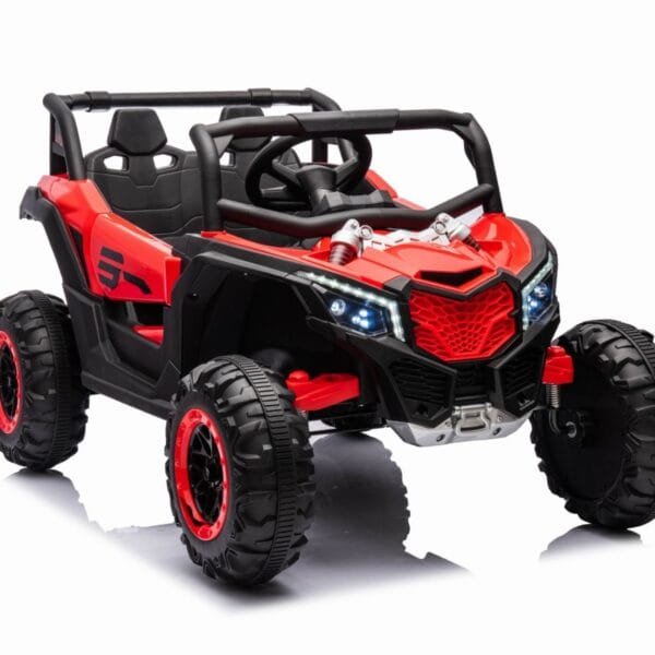 2 Seater Ride On Car For Kids,12V 7AH Ride On UTV Toy,2WD Electric Car With Remote Control,4 Shock Absorbers, 2 Motors, Soft Start,Music Player,Electric Cars For Kids Ages 3+,Red
