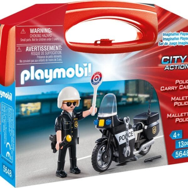 PLAYMOBIL® City Action Βαλιτσάκι Αστυνόμος με Μοτοσικλέτα 5648 για 4+ ετών