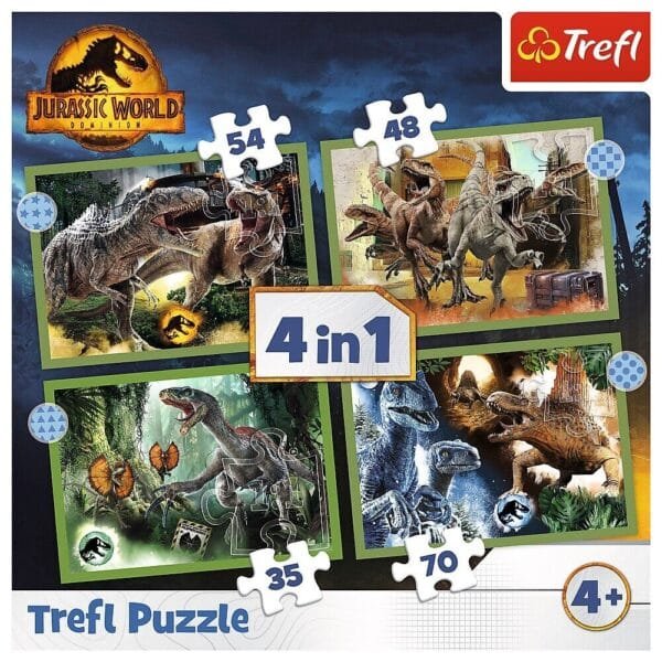 Puzzles 4in1 Threatening dinosaurs Trefl