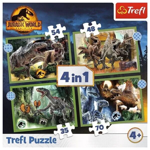 Puzzles 4in1 Threatening dinosaurs Trefl