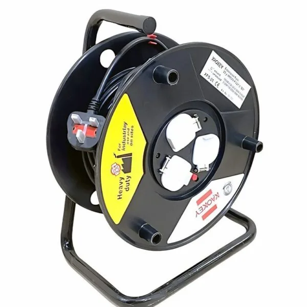Heavy Duty Μπαλαντέζα Καρούλι 3 Θέσεων με Καλώδιο 50 Μέτρα Kaokey Extension Cable Reels Plastic 50Meter Heavy 1.5mm