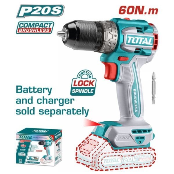 Total Δραπανοκατσάβιδο Μπαταρίας Brushless 20V Solo TDLI206021