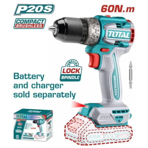 Total Δραπανοκατσάβιδο Μπαταρίας Brushless 20V Solo TDLI206021