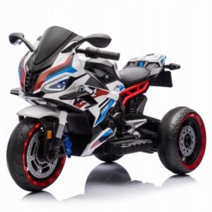 Παιδική δίτροχη ηλεκτρική μοτοσυκλέτα 12V σε λευκό χρώμα με 2 μοτέρ για δυναμική και ασφαλή οδήγηση